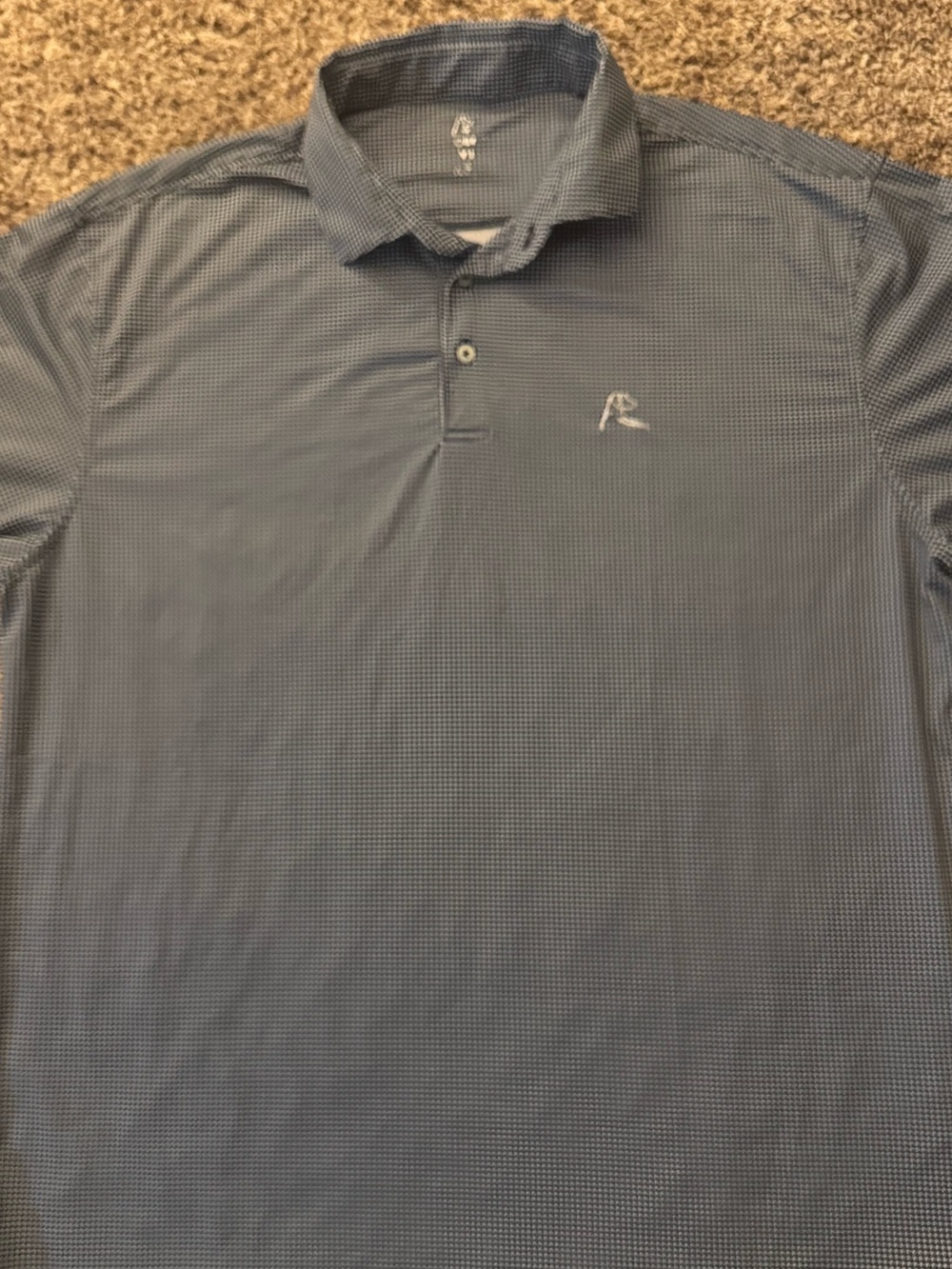 Rhoback Slate Blue Micro-Check Performance Polo